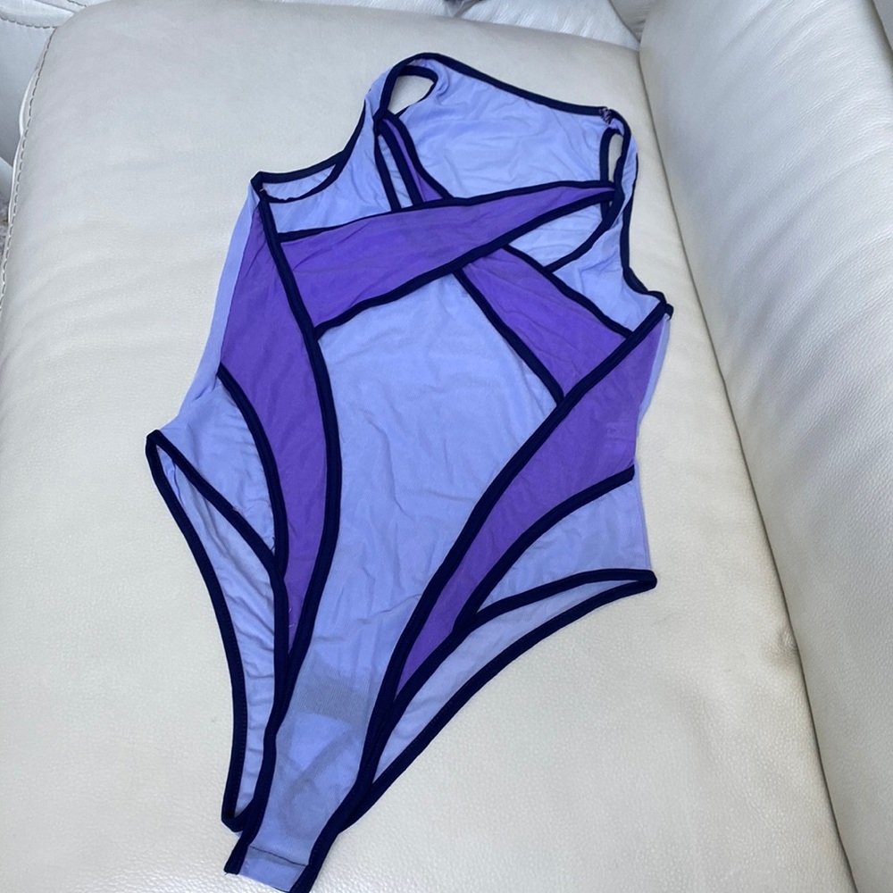 Color-Block Round Neck Mesh Jumpsuits